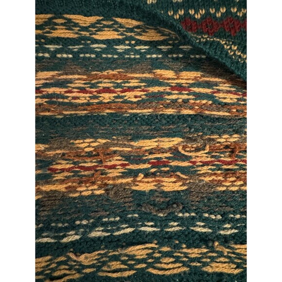 Vintage 90’s Jos. J. Oliver 100% Wool Sweater Sz Large Green Striped READ - Picture 6 of 7